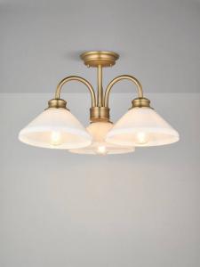 Tula Opaline 3 Arm полупотолочный светильник John Lewis, Matt Antique Brass