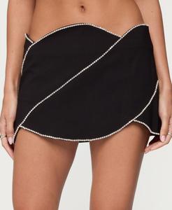 Женская мини-шорты с абстрактным рисунком и стразами Edikted, Black