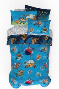 Комплект постельного белья Twin, 5 предметов Franco Dog Man Supa Book, детский, супермягкий и уютный, обратимый, микрофибра, с шампом