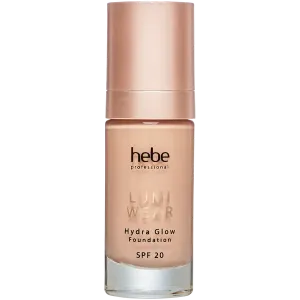 Осветляющая тональная основа для лица с spf20 5w sand, 32 мл Hebe Professional Lumi wear hydra glow foundation, цвет 5w sand