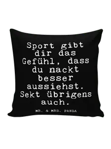 Подушка Mr & Mrs Panda 40x40 Sport gibt dir das, черный