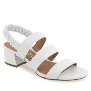 Женские босоножки Clarissa на блочном каблуке с открытой пяткой Aerosoles, цвет white leather
