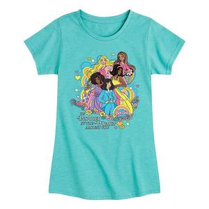 Футболка с принтом для девочек 7-16 лет be inspired by the women around you Barbie, Turquoise