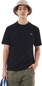 Футболка LACOSTE Мужская футболка с круглым вырезом и коротким рукавом, с рисунком в виде контурных часов, черный