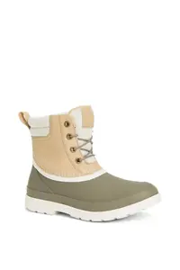 Женские резиновые ботинки Muck Boots короткие на шнуровке, бежевый