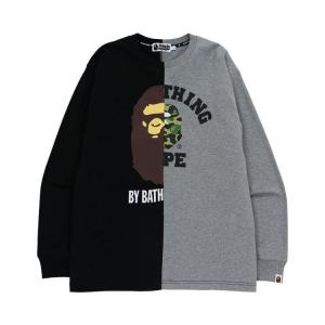 Футболка BAPE College & By Bathing Relaxed Fit Ape Long-Sleeve Tee, Black