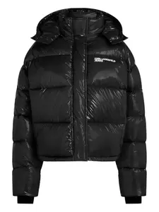 Пуховик с капюшоном Karl Lagerfeld Jeans, черный