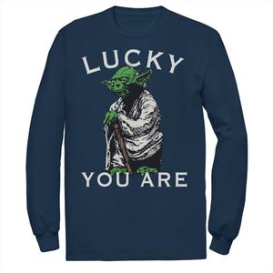 Мужская футболка с длинными рукавами «Звездные войны Йода, счастливчик, ты - Святой Патрик» Licensed Character