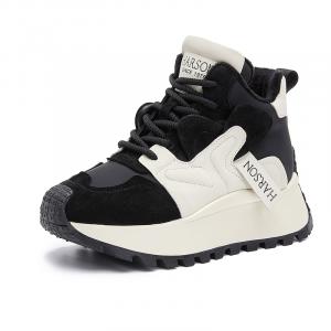 HARSON Повседневные туфли женские высокие, черные, белые/кофейные