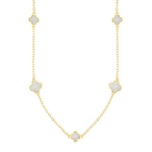 Позолоченное 36-дюймовое перламутровое ожерелье-цветок Adornia, белый