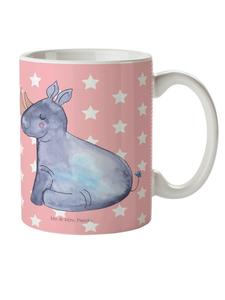 Детская кружка единорог носорог без слов в пастельно-красном цвете Mr. & Mrs. Panda