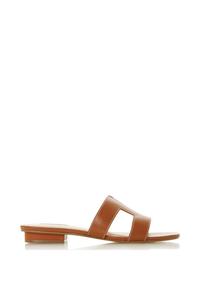 Кожаные шлепанцы широкого кроя «Лупа» Dune London, коричневый