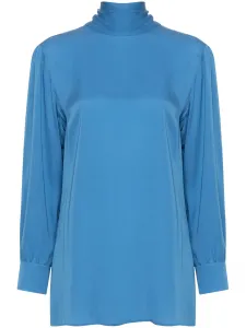 Шелковая блузка с бантом Gucci, синий