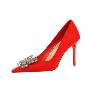 BIGTREE Женские туфли на высоком каблуке черные, красные, зеленые, фиолетовые — красные, цвет Red