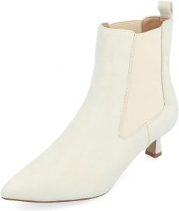 Женские элегантные ботильоны Miss Left с закрытым заостренным носком, каблуком типа «kitten», резинкой для надевания Chelsea, формальная офисная обувь, размер 4-16 US, White