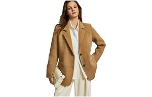 Пальто женское с воротником-стойкой, умеренно прямое ELLE, хаки