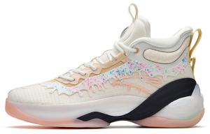 Баскетбольные кроссовки KT7 мужские с высоким берцем цвета слоновой кости/желтого цвета Anta