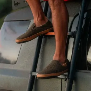 Мужские тапочки OLUKAI Hanohano, водоотталкивающий вощеный холст, резиновая подошва для внутреннего и наружного использования, прочные и удобные, без застежек