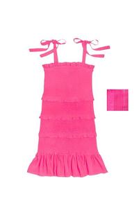 Юниорское платье Evan сплошного цвета в неоново-розовом KatieJnyc