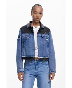 Женская джинсовая куртка с вощеным рисунком Микки Мауса Desigual, Medium blue