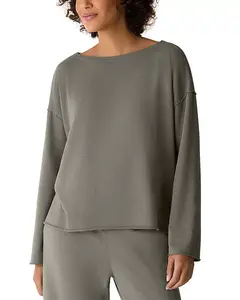 Топ с квадратным вырезом-лодочкой Eileen Fisher, зеленый