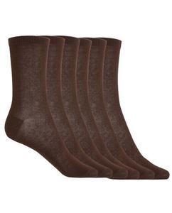В упаковке 6 пар однотонных хлопковых носков Basix Punto Blanco, темно-коричневый