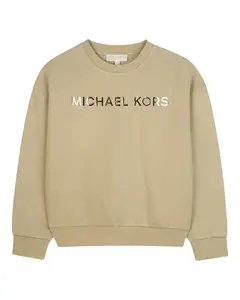 Хлопковая толстовка для девочки Michael Kors, бежевый
