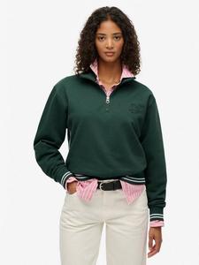 Country Club Embossed полу-застёжка свитер Superdry, Enamel Green