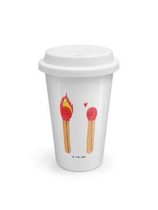 Mr. & Mrs. Panda Белая термокружка со спичками, без надписи