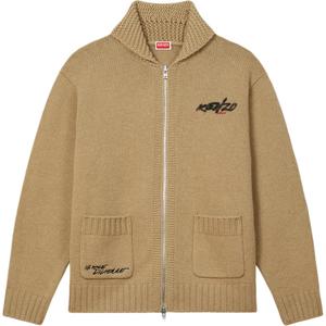 X Futura 2000 кардиган на молнии вязаный KENZO, бежевый
