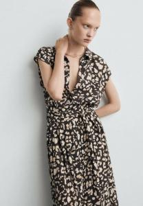 Платье Mango Shirt dress, Brown Beige/Brown