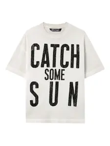 Футболка с принтом-слоганом Palm Angels, белый