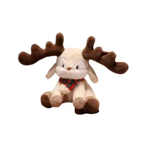 Милый большой олень с рогами, послушный олененок, супер-очаровательная маленькая лань креативная кукла плюшевая игрушка высота 35см Handsome