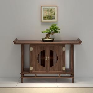 Mikemijia Комод 35х80х140 см для прихожей из массива черного ореха, настенный