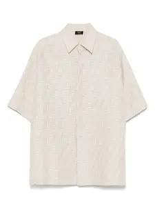 Жаккардовая рубашка с логотипом ff FENDI, нейтральный