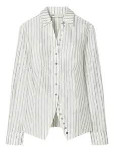 Полосатый топ на пуговицах Tory Burch, белый