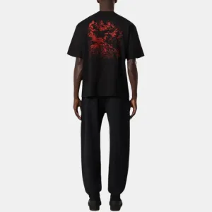 Футболка с вышитым логотипом STONE ISLAND, черный