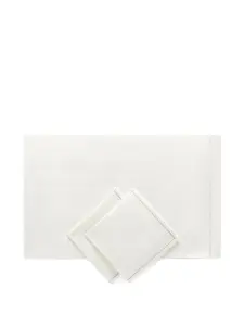 Набор льняных салфеток с узором в елочку Brunello Cucinelli, белый