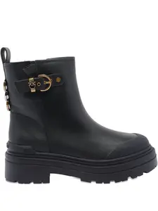 Ботинки с пряжками и молниями по бокам PINKO, черный