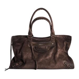 Balenciaga Городская замшевая кожаная сумка через плечо мужская тёмно-коричневого цвета