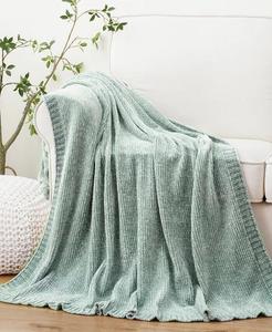 Плед Lifestyle из однотонной микросинели, 51 x 67 дюймов Battilo, зеленый