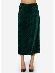 Юбка до колена SASSYCLASSY Midi-Rock aus Samt, зеленый