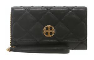 TORY BURCH Овчинная наплечная сумка, миниатюрная черная женская сумка через плечо