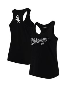 Женская черная майка Chicago White Sox размера Swing for the Fences Racerback без рукавов Soft As A Grape, черный
