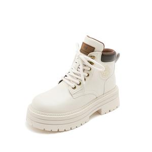 GIGIRYO Мартин Боутс женские белые со скрытой платформой, цвет White (Hidden Wedge)