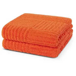 Полотенца CARRE, 100% хлопок, ребристая структура, большой выбор цветов Ross, оранжевый