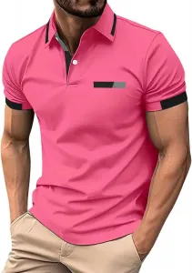 Мужская поло с коротким рукавом и карманом