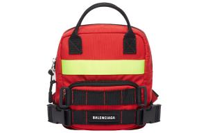 Переработанный нейлоновый ручной рюкзак мужской красно-черный Balenciaga