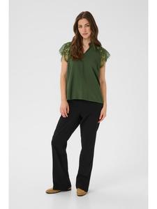 Блузка с короткими рукавами CRNola, прямого кроя, цвет Rifle Green Cream