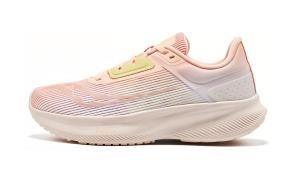 Кроссовки женские розовые Saucony с амортизацией и дышащим верхом, розово-желтые